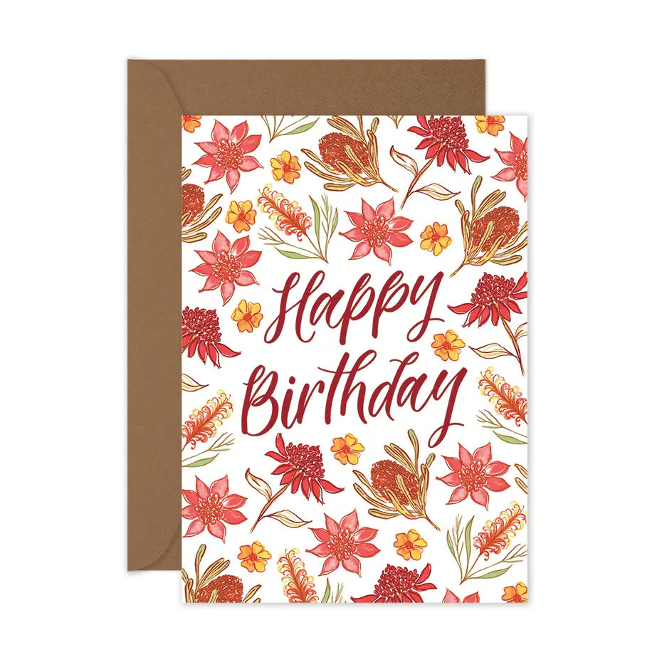 Card Happy Birthday Red Native