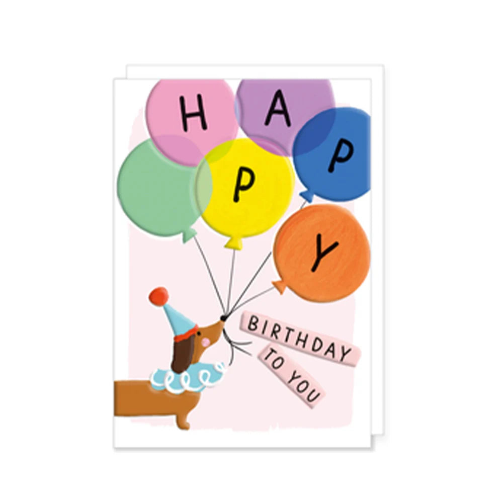 Card Happy Birthday Dog With Balloons
