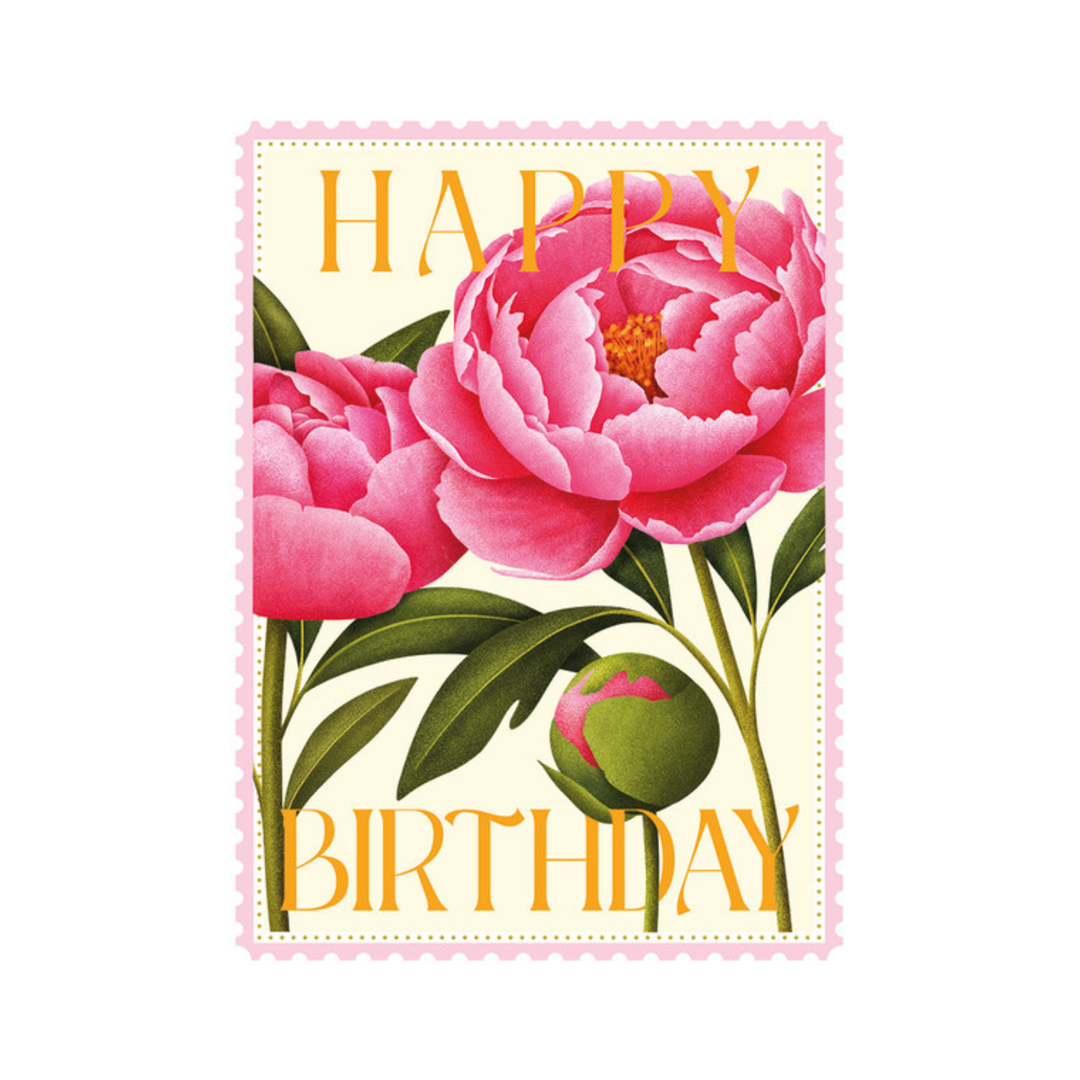 Card Happy Birthday Peonies