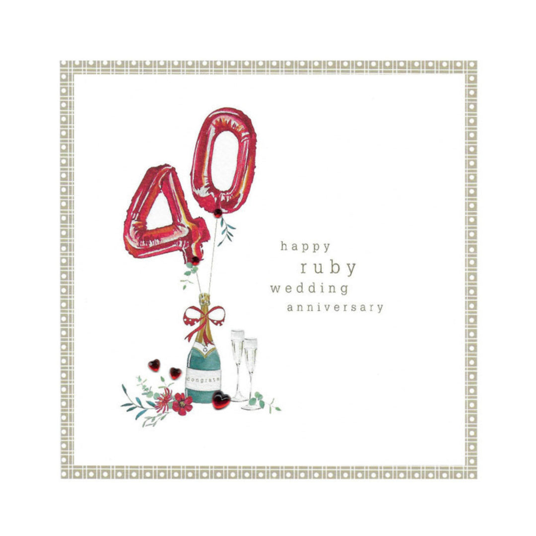 Card Anniversary Ruby 40 Years