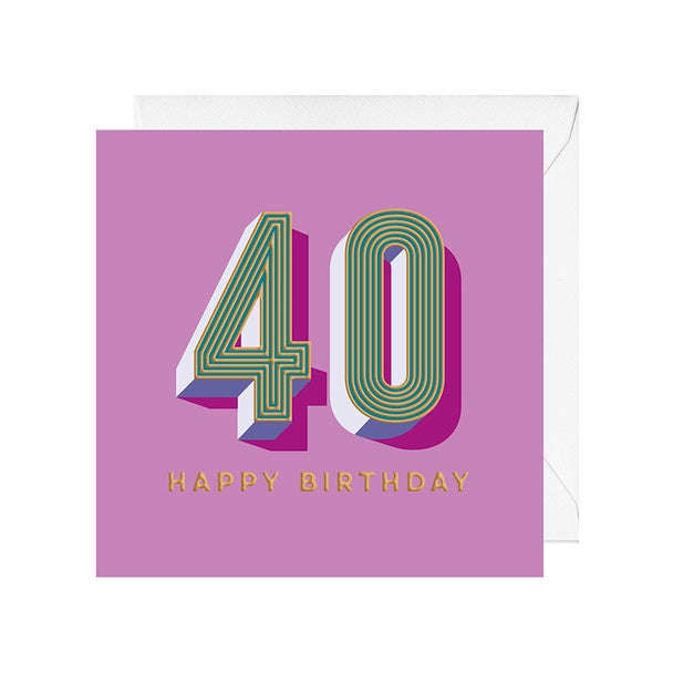 Card HB 40th Mauve