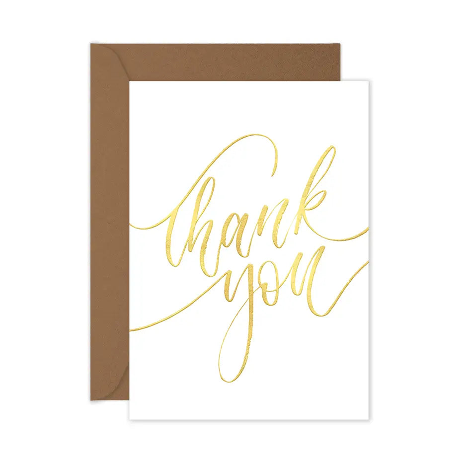 Card Thank You Gold Script