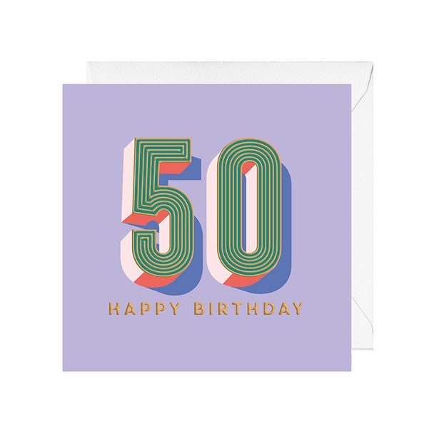 Card HB 50th Lilac