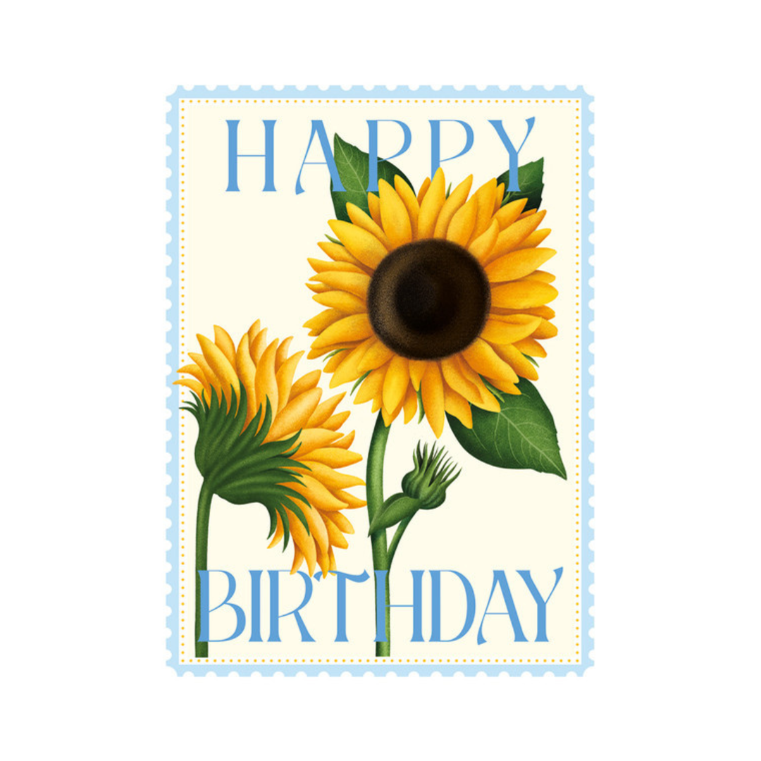 Card Happy Birthday Sunflowers
