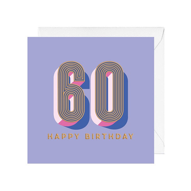 Card HB 60th Lavender