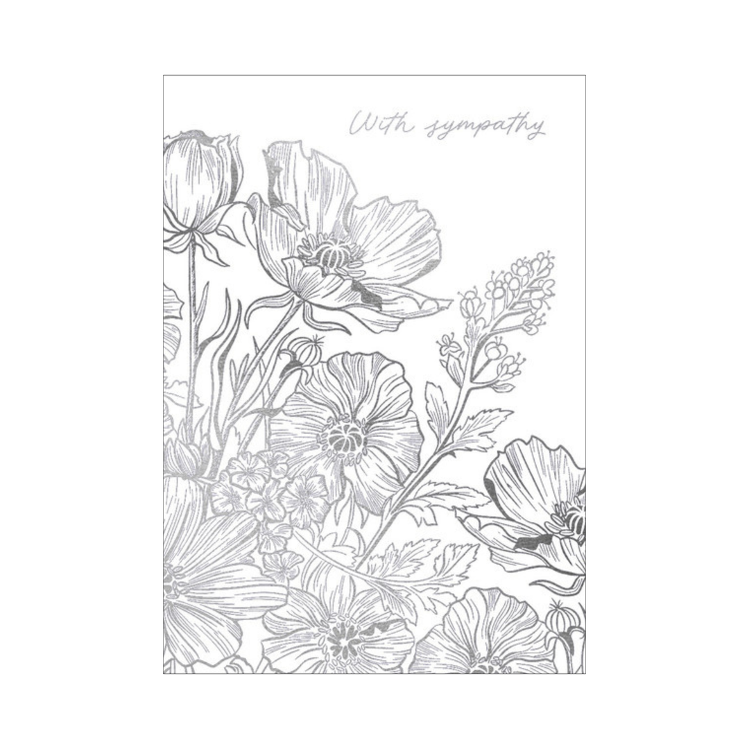 Card Silver Flowers
