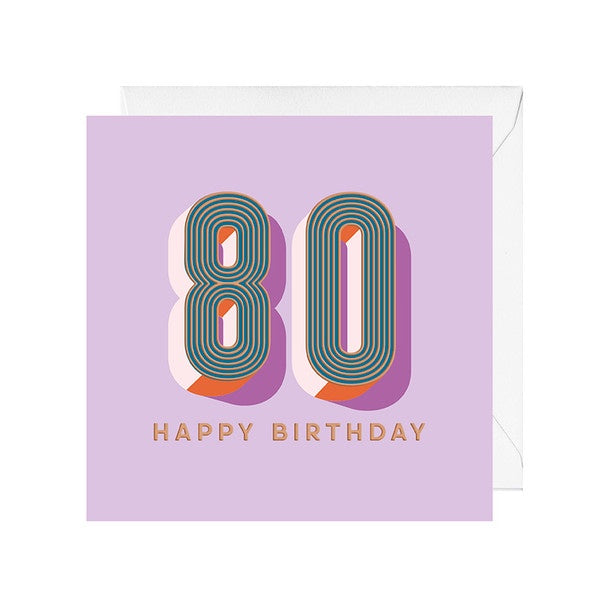 Card HB 80th Light Lilac