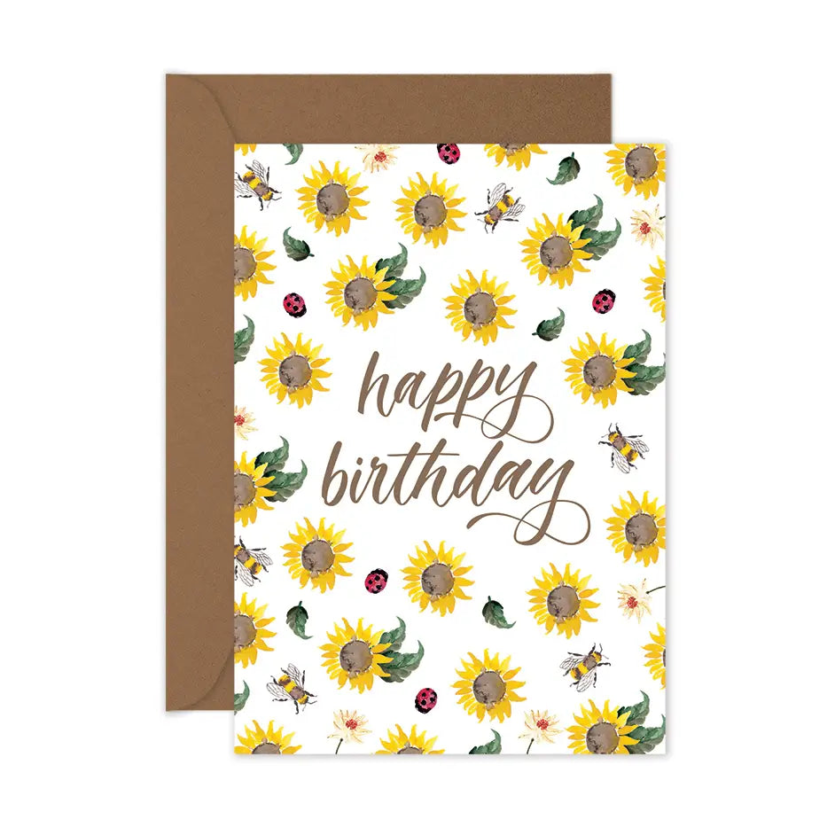 Card Happy Birthday Sunflower
