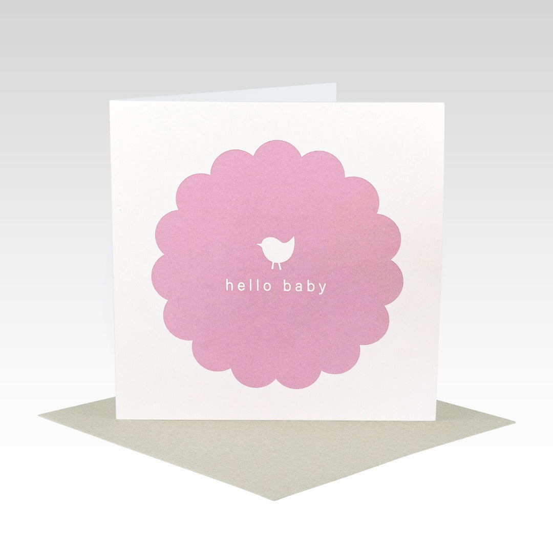 Card Hello Baby Pink