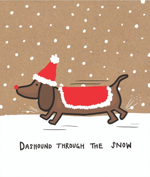 Card Dachshund Through The Snow