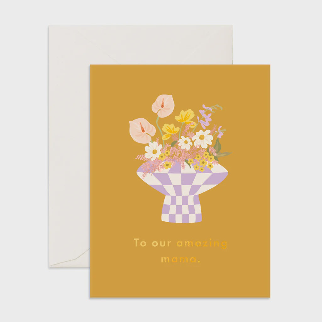 Card Amazing Mama Check Vase