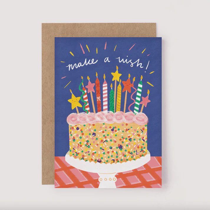 Card Make A Wish Birthday Cake