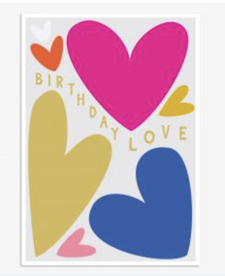 Card Birthday Love Hearts