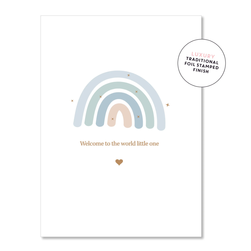 Card Baby Rainbow Blue