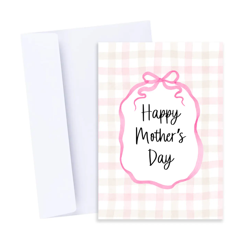 Card Gingham Happy Mother's Day Pink