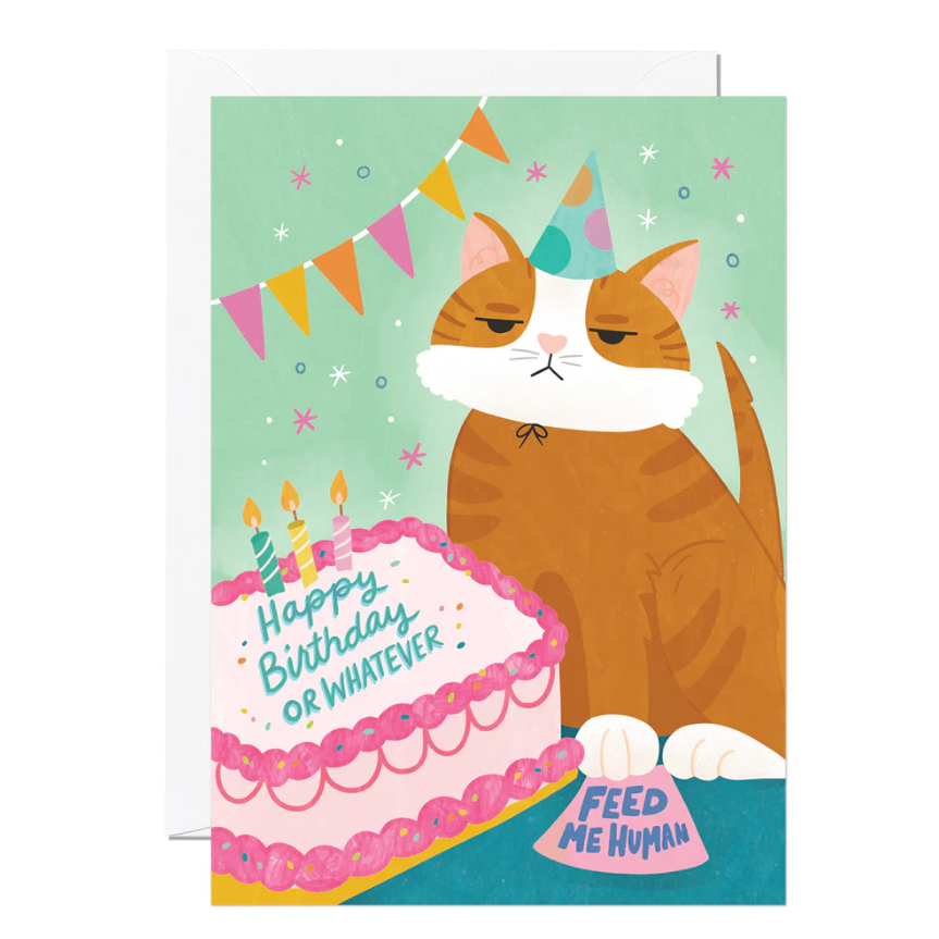 Card Birthday Cat Cake