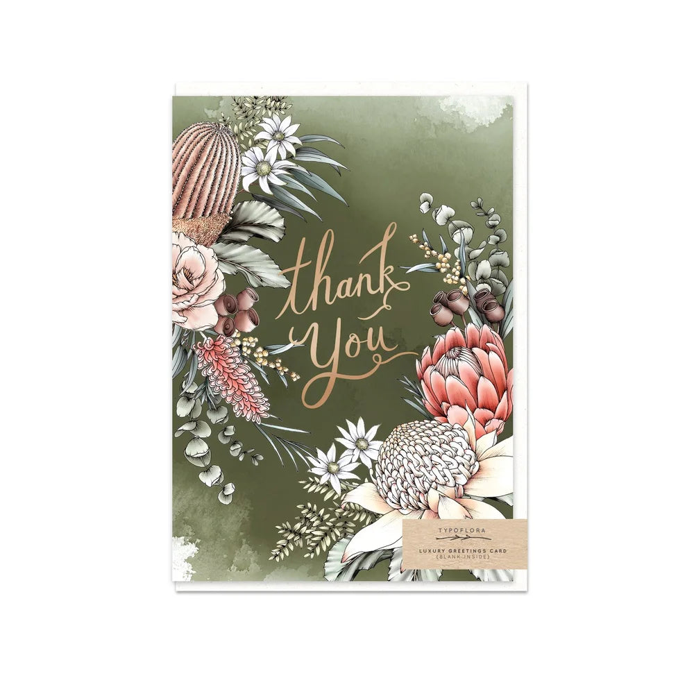 Card Waratah Thank You