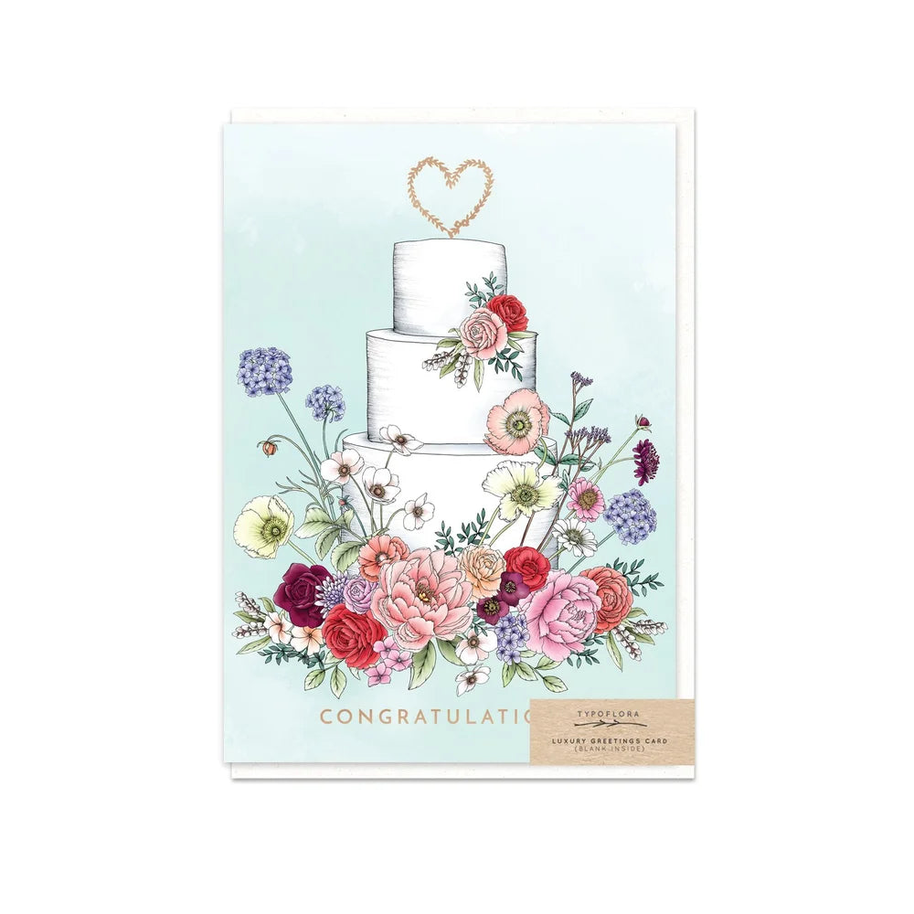 Card Floral Wedding Cake