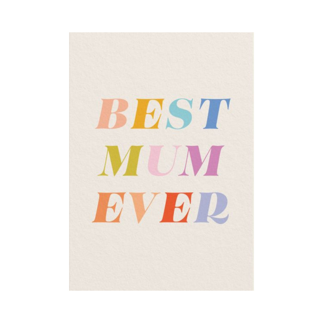 Card Best Mum Ever Typography