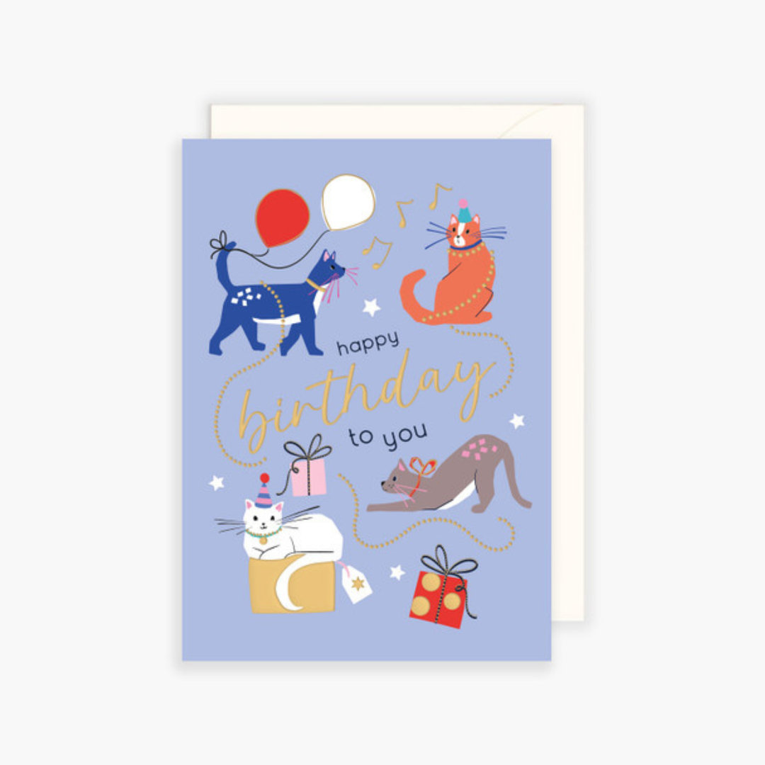 Card Happy Birthday Cats