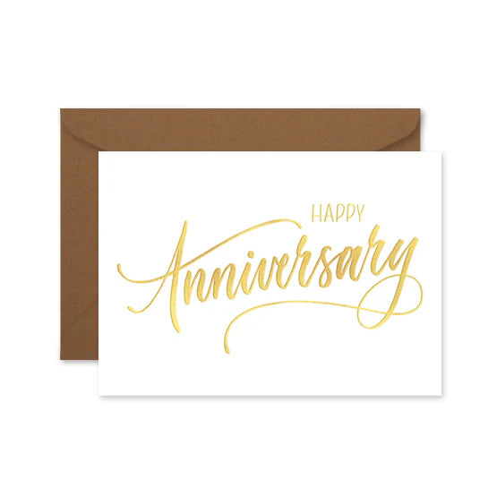 Card Happy Anniversary Gold