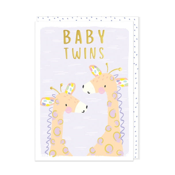 Card New Baby Twins