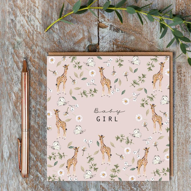 Card Baby Girl Giraffe