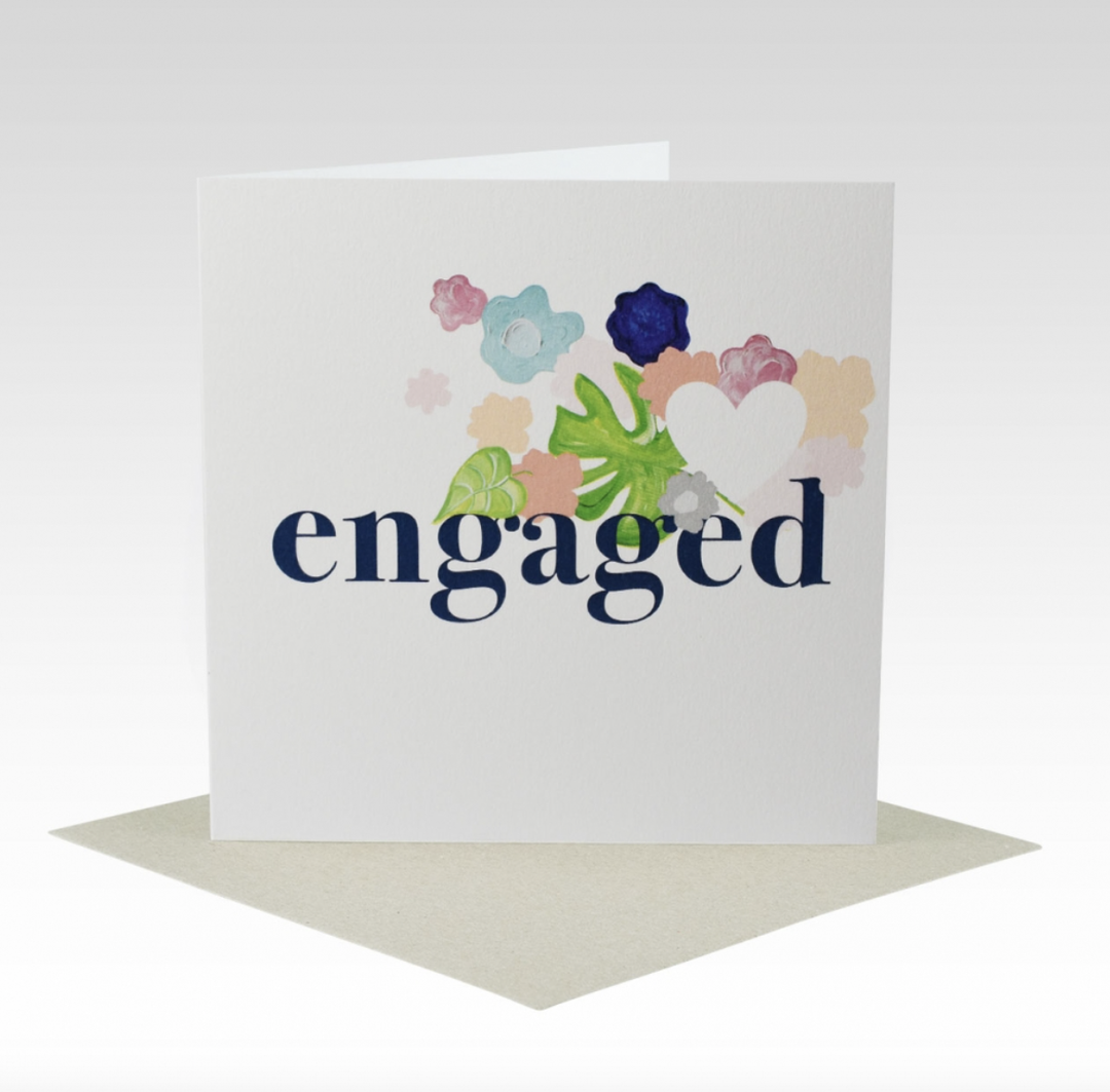 Card Engaged Bold Floral