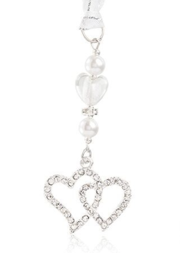 Wedding Charm Double Diamante Heart