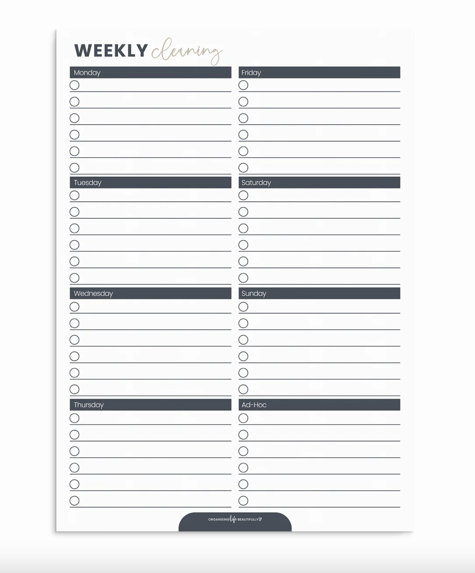 Cleaning Task Planner Magnet A4