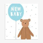 Card Baby Boy Bear & Balloon