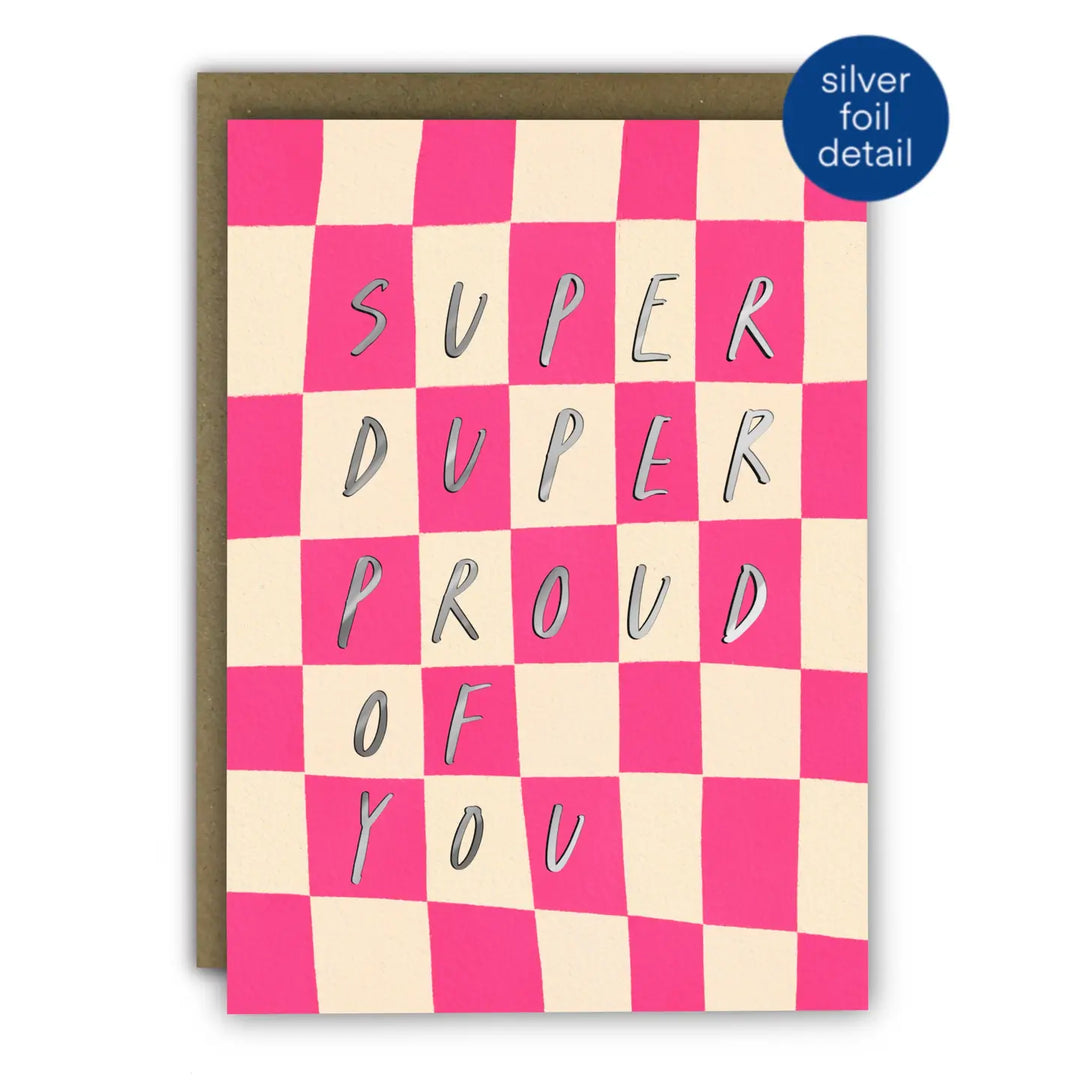 Card Congratulations Pink Check