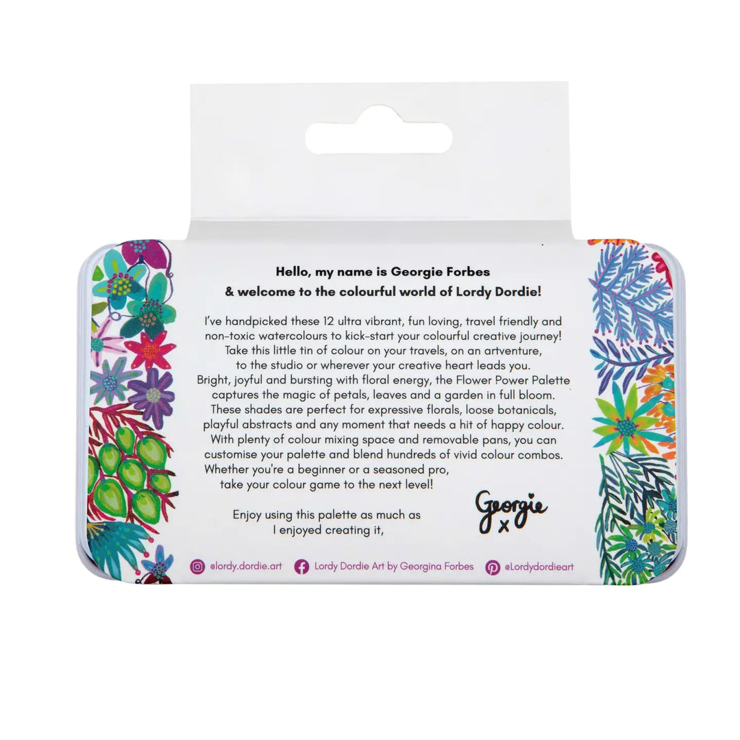 Flower Power Watercolour Travel Paint Set