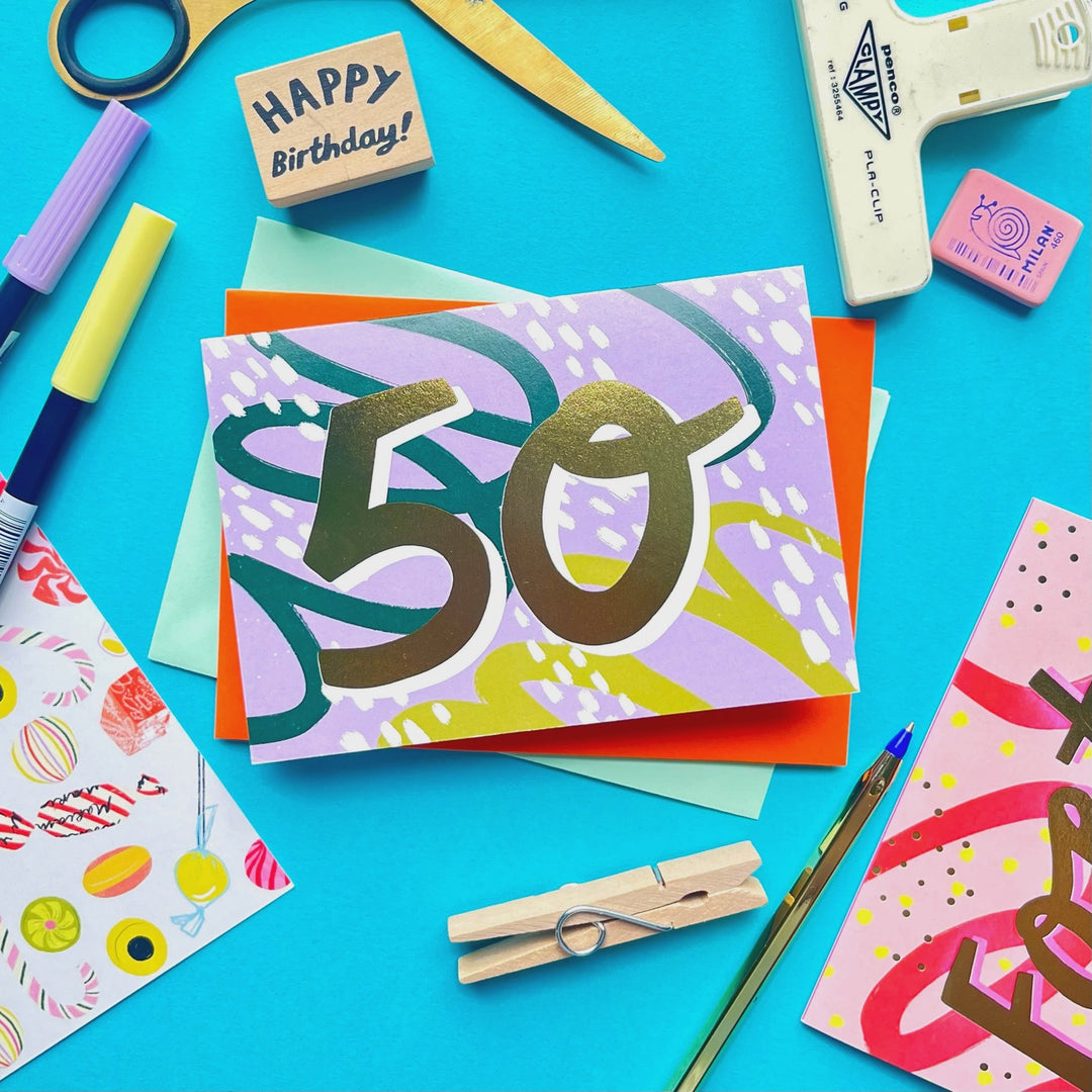 Card 50th Birthday Milestone