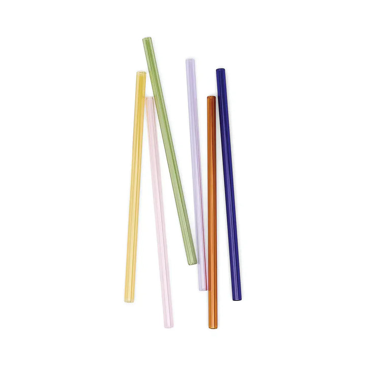 The Danny Set of 6 Glass Highball Straws