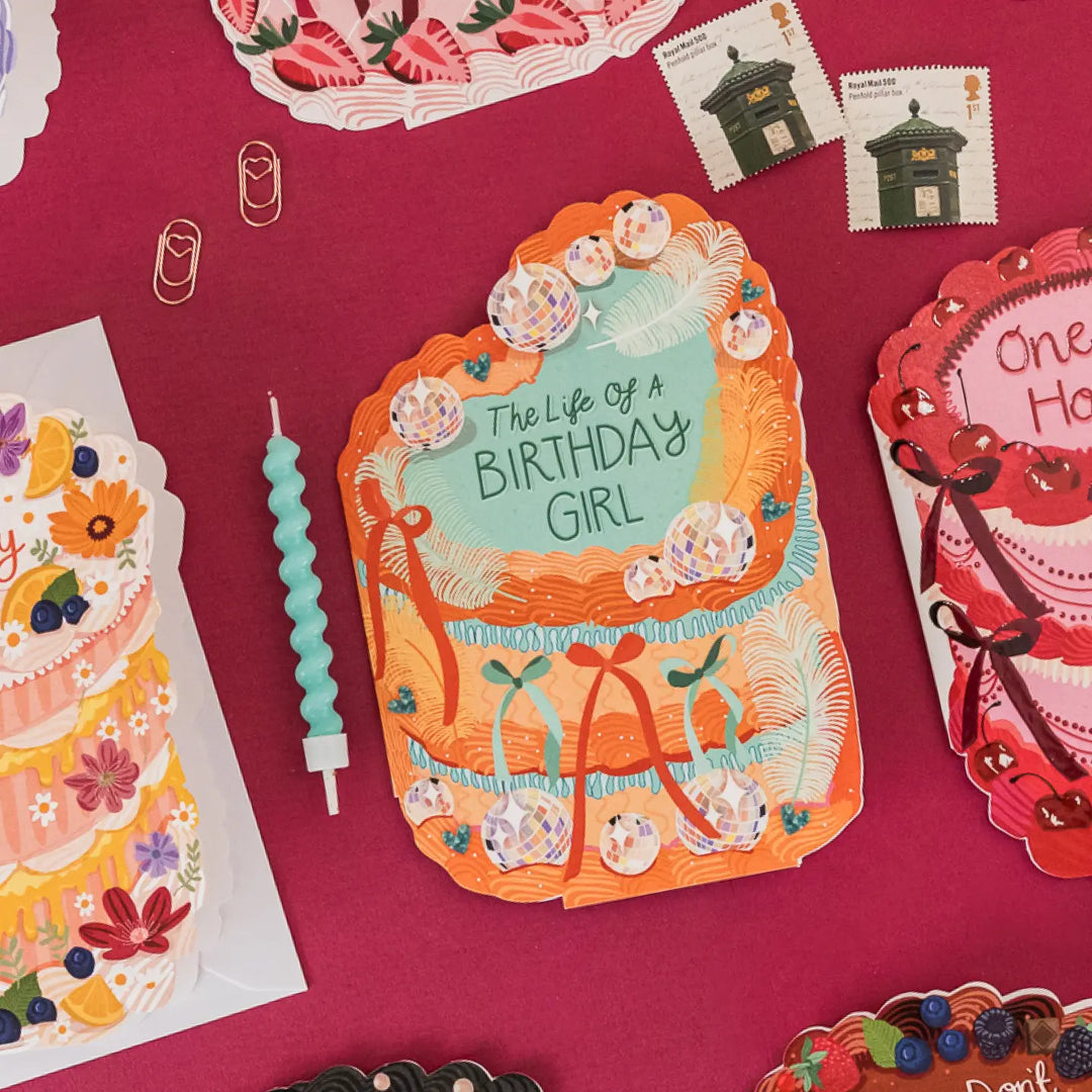 Card Life of a Birthday Girl (Cake Shaped)