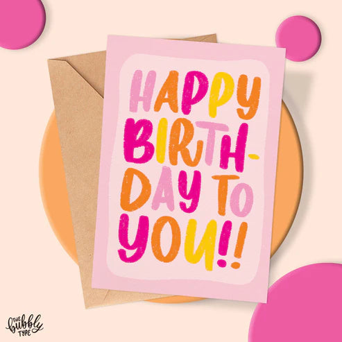 Card Happy Birthday To You Pink