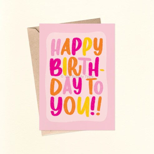 Card Happy Birthday To You Pink
