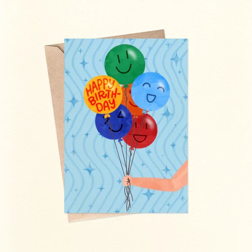 Card Happy Birthday Balloons