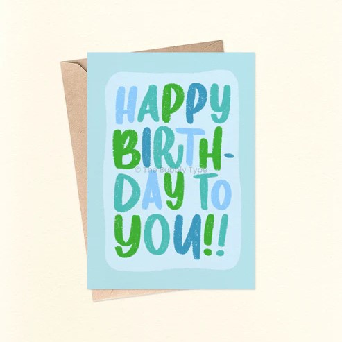Card Happy Birthday To You Blue