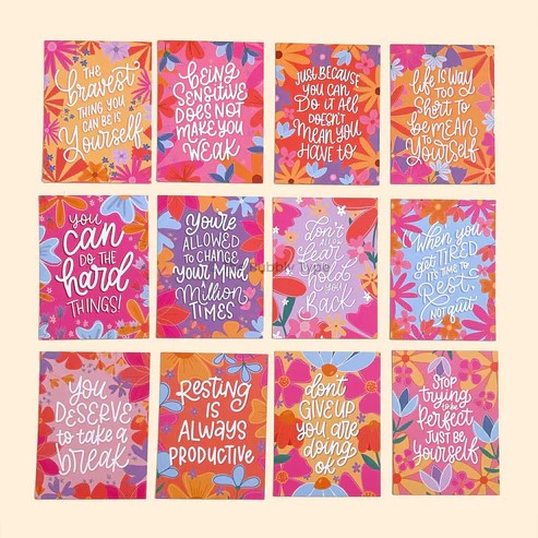 Motivational Affirmation Card Deck Mini Art Prints