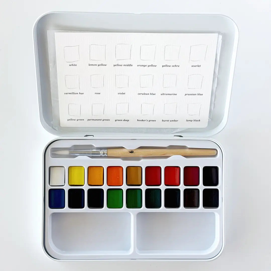 Watercolour Paint Set (18 Colours with Brush)