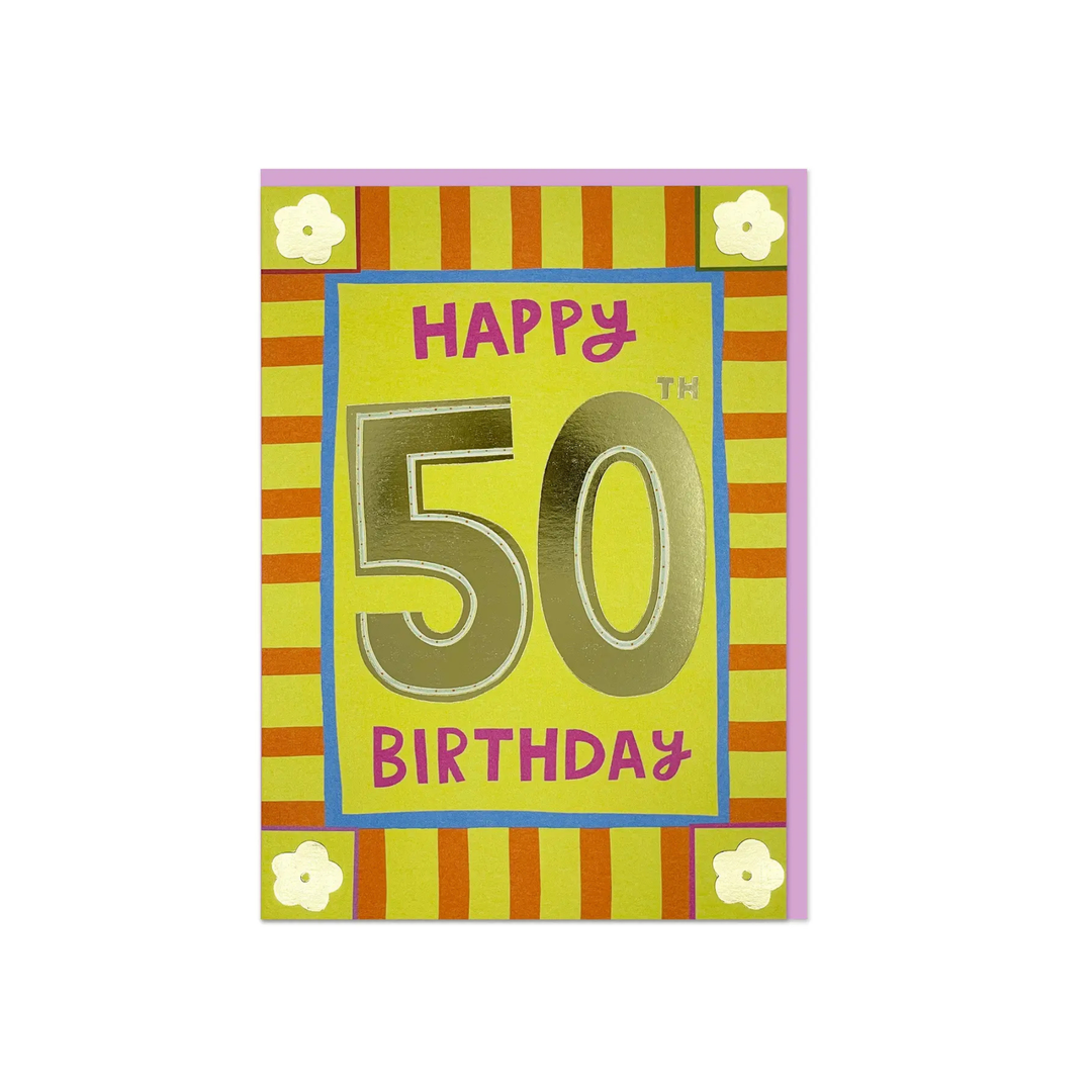 Card Happy 50th Birthday Foil