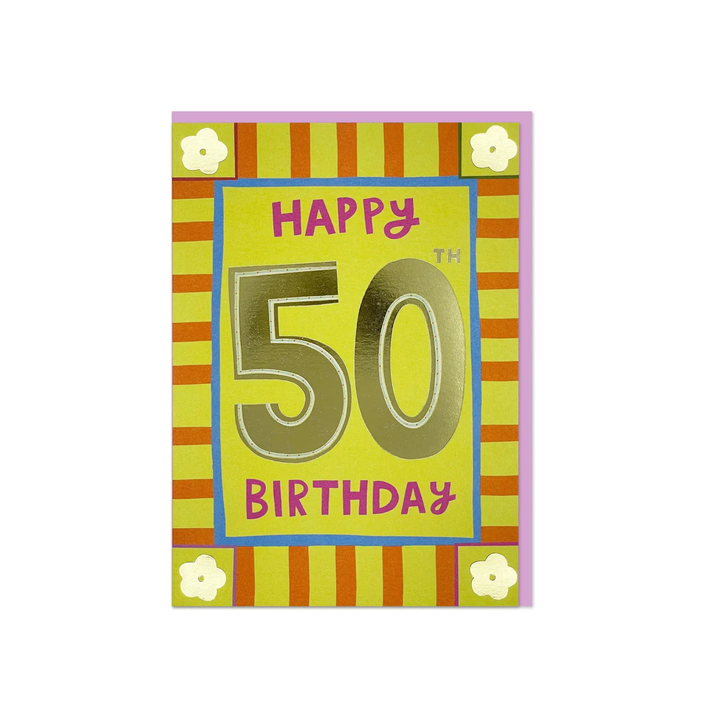 Card Happy 50th Birthday Foil
