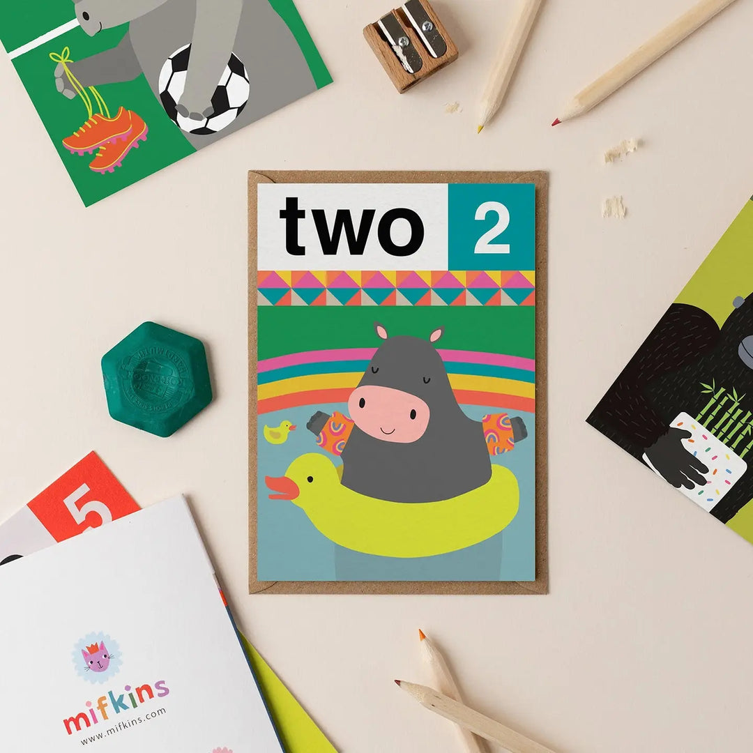 Card Hippo 2nd Birthday