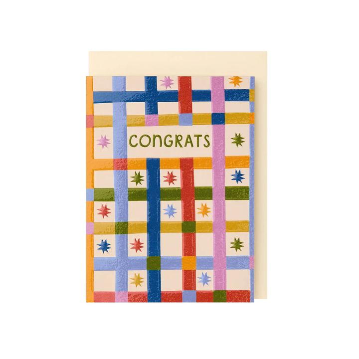 Card Congrats Colourful Stars