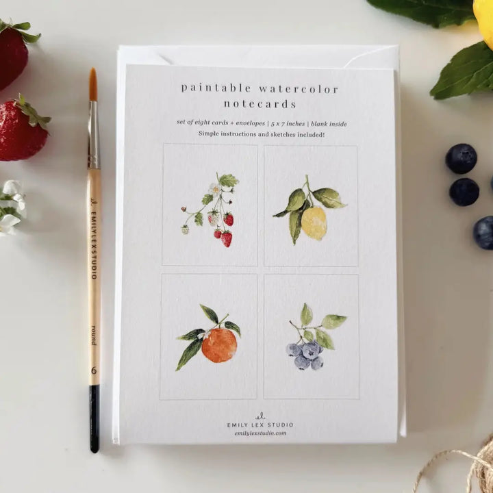 Fruit Paintable Watercolour Notecard Set