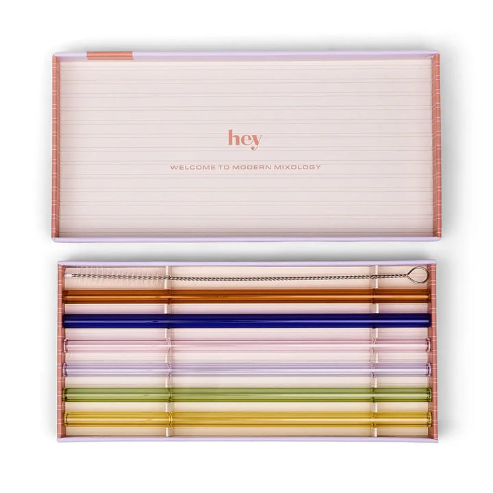 The Danny Set of 6 Glass Highball Straws