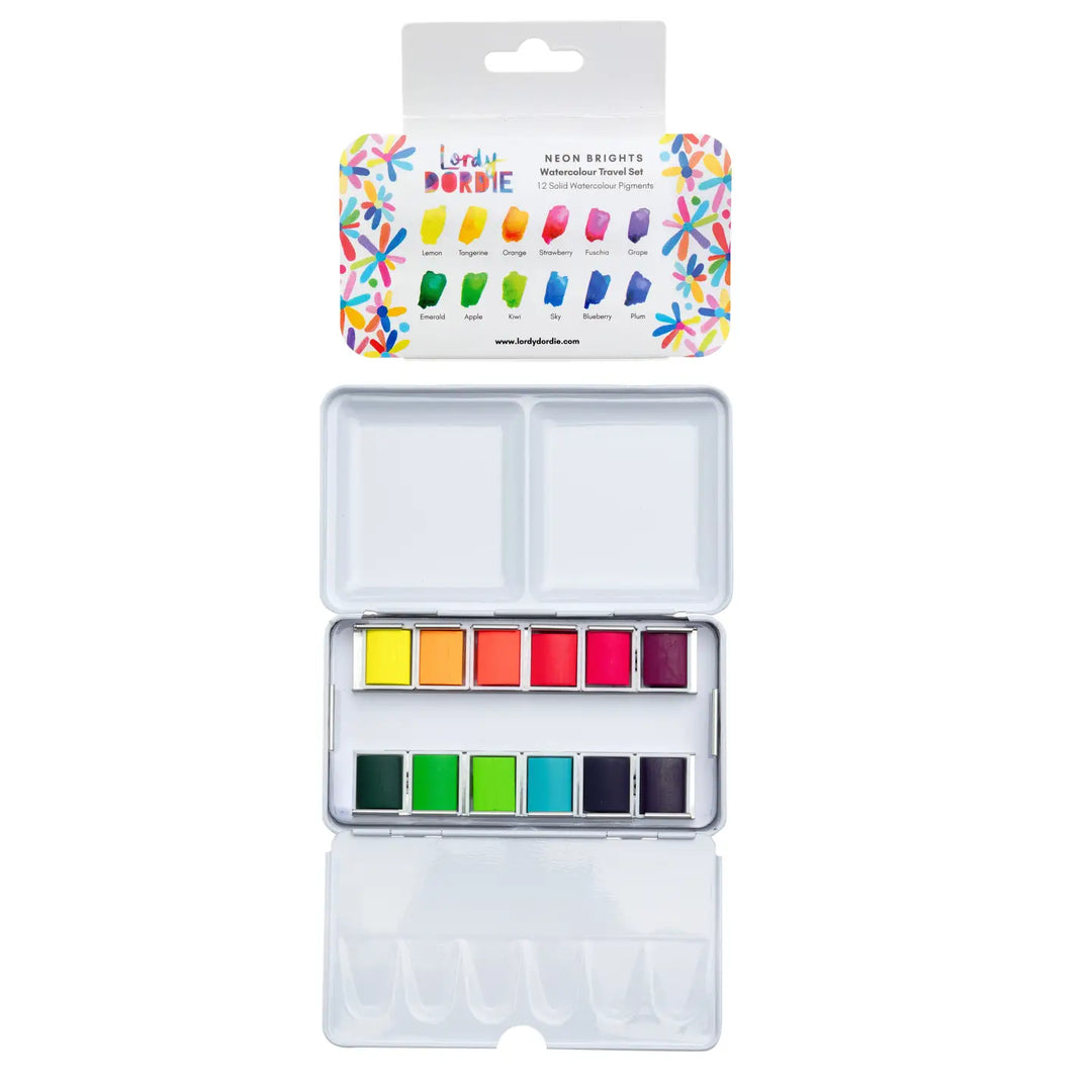 Neon Brights Watercolour Travel Paint Set