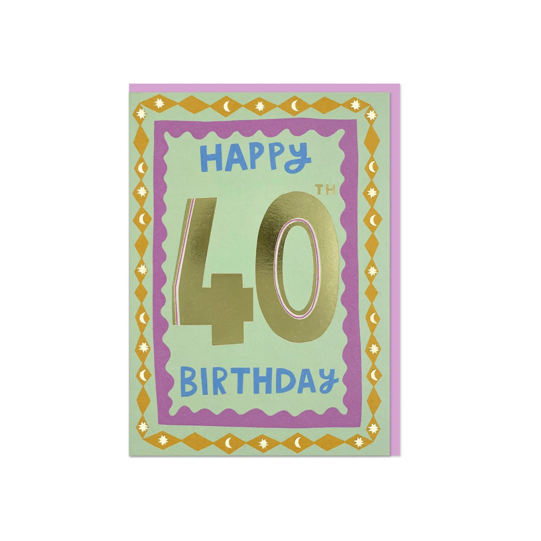 Card Happy 40th Birthday Foil